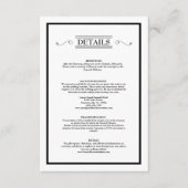 クラシックフォーマル白黒結婚詳細 エンクロージャーカード (正面)