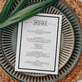 クラシックフォーマル白黒結婚詳細 エンクロージャーカード