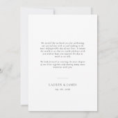 クラシックフォーマル結婚写真サンキューカード サンキューカード (裏面)