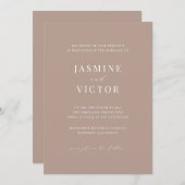 クラシックフォーマル結婚式招待状ミニマルJ102 セーブザデート (正面/裏面)