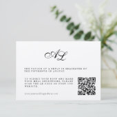 クラシックフォーマル結婚式RSVPカードQRコード 出欠カード (スタンド正面)