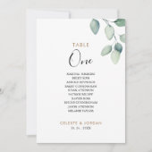 クラシックフォーマル緑の表1座席表 招待状 (正面)