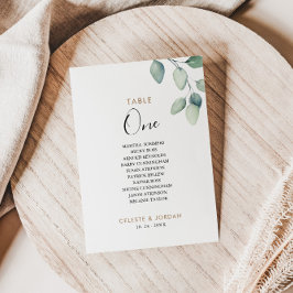 クラシックフォーマル緑の表1座席表 招待状