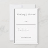 クラシックフォーマル縁どスクリプトエレガントな結婚式 出欠カード (正面)