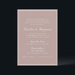 クラシックフォーマル縁どScript Dusty Mauve結婚s 招待状<br><div class="desc">フォーマルクラシック伝統的Script Elegant Wedding招待状と狭いオンラインRSVP縁ど詳細とDusty Mauveとホワイト文字</div>