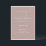クラシックフォーマル縁どScript Dusty Mauve結婚s 招待状<br><div class="desc">フォーマルクラシック伝統的Script Elegant Wedding招待状と狭いオンラインRSVP縁ど詳細とDusty Mauveとホワイト文字</div>
