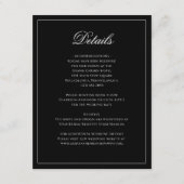 クラシックフォーマル黒と白の結婚詳細 エンクロージャーカード (正面)