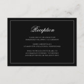 クラシックフォーマルBlack & White Wedding Reception エンクロージャーカード (正面)