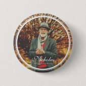 クラシックフシンプルレーム写真葬儀記念 缶バッジ (正面)