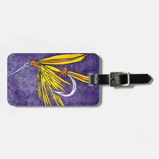 クラシックフライアンオレンジとイエローウェットフライアグラッジタグ ラゲッジタグ (正面横)