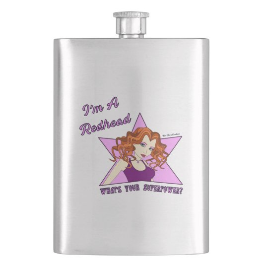 クラシックフラスコ – Redhead Superpower フラスク (正面)