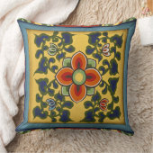 クラシックフラワーオリエンタル壁画 クッション (ブランケット)