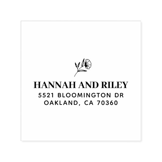 クラシックフラワーカップル差出人住所 セルフインキングスタンプ (デザイン)