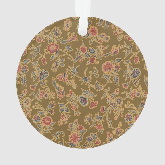 クラシックフラワーチンツかわいらしソフトフローラデザイン オーナメント (裏面)