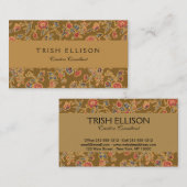 クラシックフラワーチンツかわいらしソフトフローラデザイン 名刺 (正面/裏面)