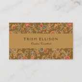 クラシックフラワーチンツかわいらしソフトフローラデザイン 名刺 (正面)