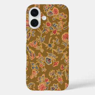 クラシックフラワーチンツかわいらしソフトフローラデザイン iPhone 16ケース