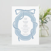 クラシックフランスのエレガントダスティブルーコケットボウ 招待状 (スタンド正面)