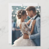 クラシックフランスのビクトリアン青フローラ結婚の写真 サンキューカード (裏面)