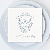 クラシックフランスのビクトリアンBlue 60th誕生日パーティー スタンダードカクテルナプキン