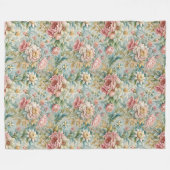 クラシックフランスのロココ混入植物学デザイン フリースブランケット (正面(横))