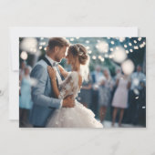 クラシックフランスの青フローラ結婚クレスト2枚 サンキューカード (裏面)