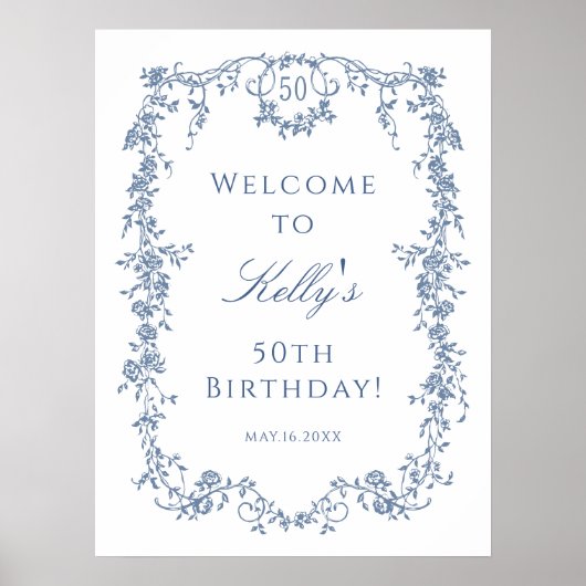 クラシックフランスのBlue 50thバースデーパーティーへようこそ ポスター (正面)