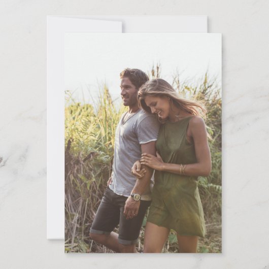 クラシックフランスのSage Greenフローラクレストフォト セーブザデート (裏面)