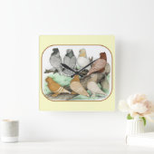 クラシックフリルピジョンズブロンディーネット スクエア壁時計 (ホーム)