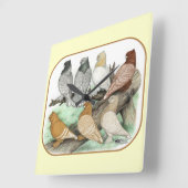 クラシックフリルピジョンズブロンディーネット スクエア壁時計 (傾斜)