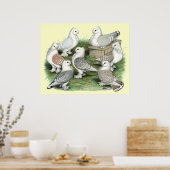 クラシックフリル鳩 ポスター (キッチン)