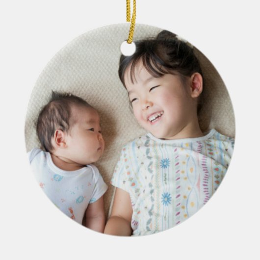 クラシックフルフォトクリスマスホリデーオーナメント セラミックオーナメント (正面)