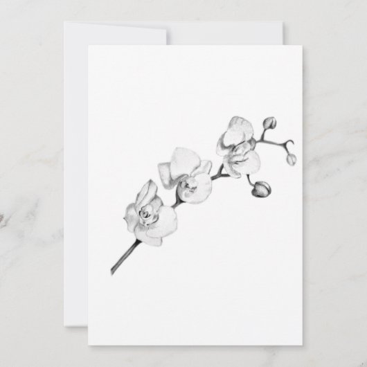 クラシックフレームホワイトオーキッドウェディング日付を保存 招待状 (裏面)