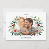 クラシックフレームリース写真クリスマス シーズンカード (正面)
