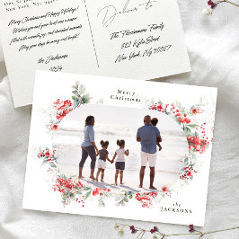 クラシックフレームリース写真クリスマス シーズンポストカード