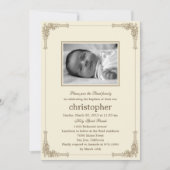 クラシックフレーム光洗礼/《キリスト教》洗礼式や命名式招待状 招待状 (正面)