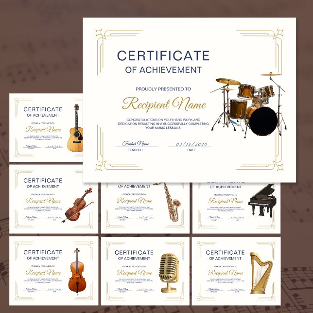 クラシックフレーム打楽器コース修了賞状 (ClassyFrame Singing Voice Course Award Certificate)