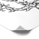 クラシックフレーム黒と白結婚の歓迎 ポスター (角)