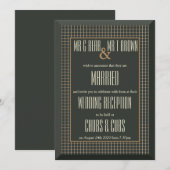 クラシックフレーム ゲイ ベア ウェディング レセプション 招待状 (正面/裏面)