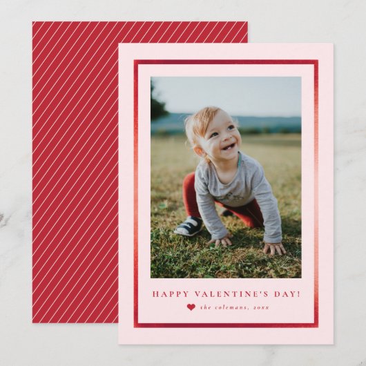 クラシックフレーム ポートレート 写真 バレンタインデー カード (正面/裏面)