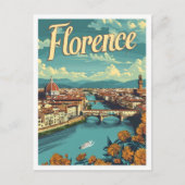 クラシックフロレンツイタリアレトロヴィンテージトラベル ポストカード (正面)