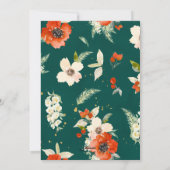 クラシックフローラと金ゴールドクリスマスフォトカード シーズンカード (裏面)