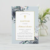 クラシックフローラと金箔バプテスマ 招待状 (スタンド正面)