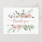 クラシックフローラほこりっぽいピンクローズ ポストカード (正面)