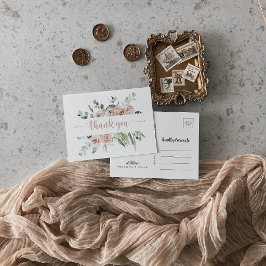 クラシックフローラほこりっぽいピンクローズ ポストカード