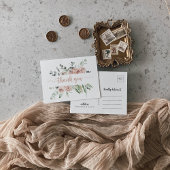 クラシックフローラほこりっぽいピンクローズ ポストカード