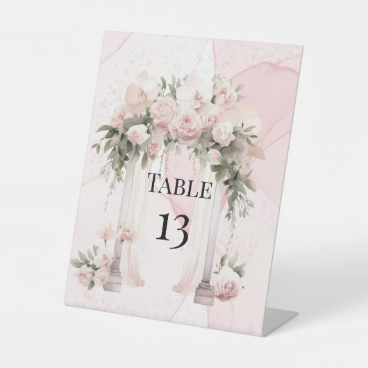 クラシックフローラアルコールインクアーチテーブル番号 台座サイン (正面)