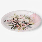 クラシックフローラアルコールインクス結婚タン ペーパープレート (アングル)