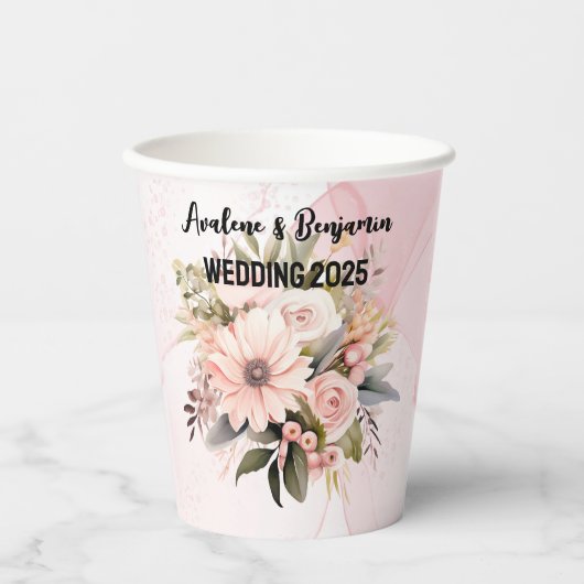 クラシックフローラアルコールインクス結婚タン 紙コップ (正面)