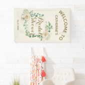 クラシックフローラエレガントブライダルシャワー歓迎 横断幕 (インサイチュ)